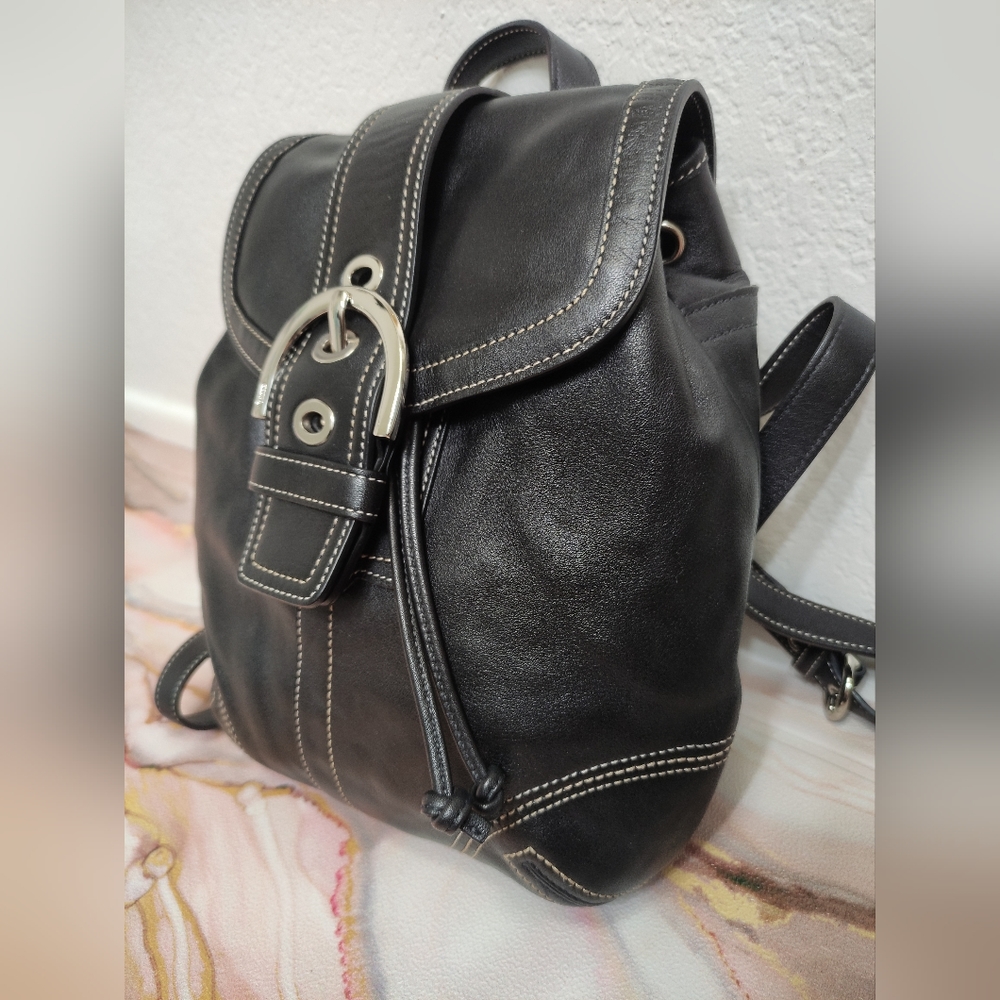 Coach #3559 Soho Black Leather
Drawstring Mini Backpack - Picture 3 of 13